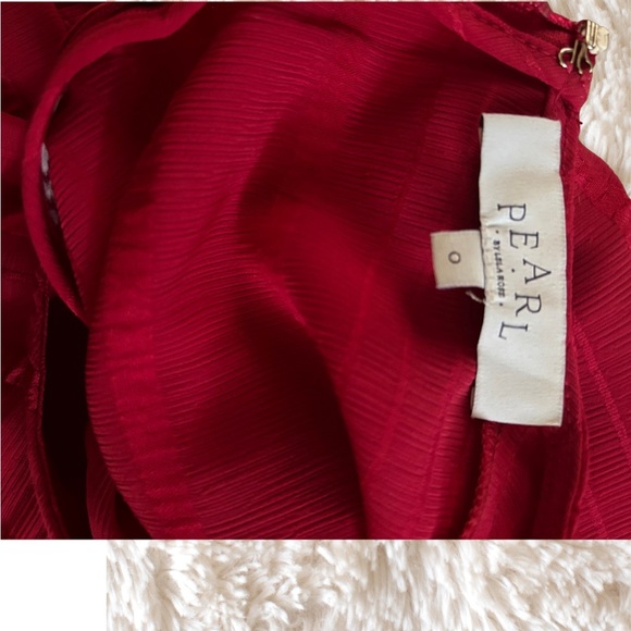 Pearl Red Maxi Dress with Flared Sleeves - Picture 8 of 9